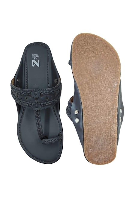 The Madras Trunk Haiku Rang Black Kolhapuri Flats 