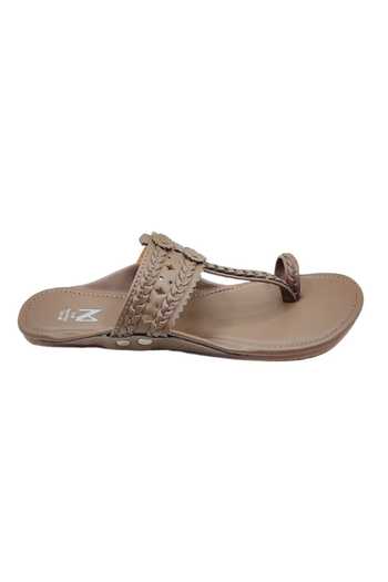 The Madras Trunk Taupe Haiku Kolhapuri Flats In Online at Aza Fashions The Madras Trunk_Taupe Haiku Kolhapuri Flats In _Online_at_Aza_Fashions
