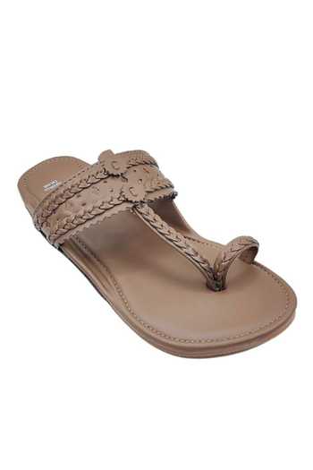 Buy The Madras Trunk Taupe Haiku Kolhapuri Flats In Online at Aza Fashions Buy_The Madras Trunk_Taupe Haiku Kolhapuri Flats In _Online_at_Aza_Fashions