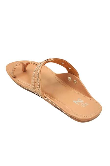 Shop_The Madras Trunk_Tan Kolhapuri Flat Sandals _Online_at_Aza_Fashions