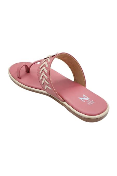 Shop_The Madras Trunk_Pink Haiku Meera Kolhapuri Flats _Online_at_Aza_Fashions