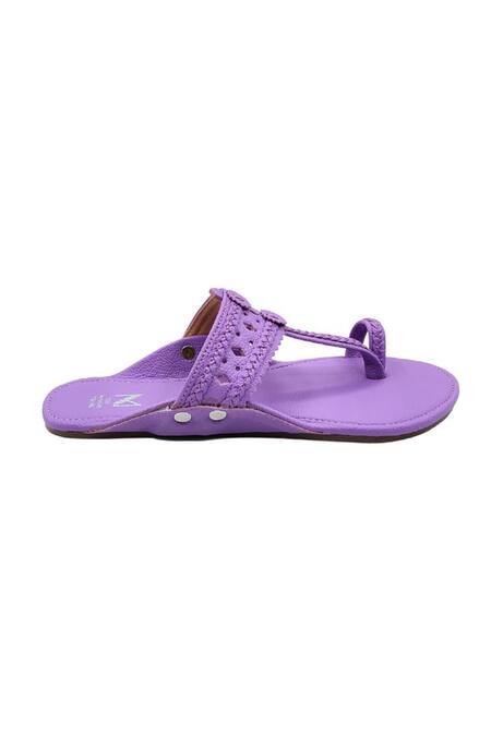 The Madras Trunk_Lavender Kolhapuri Flats  _Online_at_Aza_Fashions