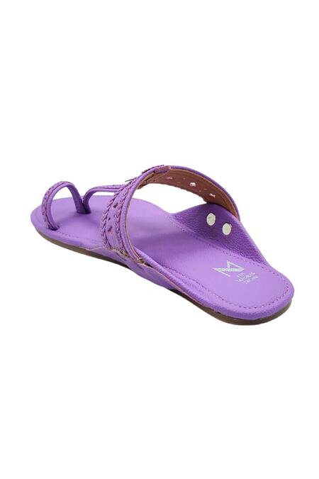 Buy_The Madras Trunk_Lavender Kolhapuri Flats  _Online_at_Aza_Fashions
