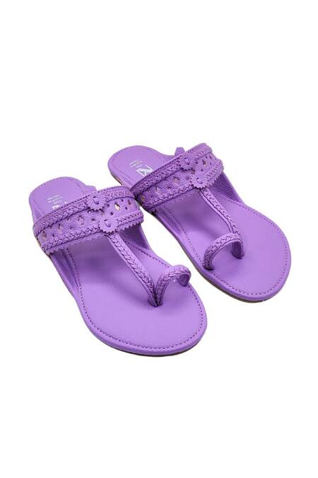 The Madras Trunk_Lavender Kolhapuri Flats  _at_Aza_Fashions