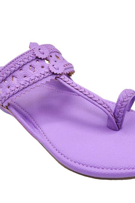Buy_The Madras Trunk_Lavender Kolhapuri Flats  