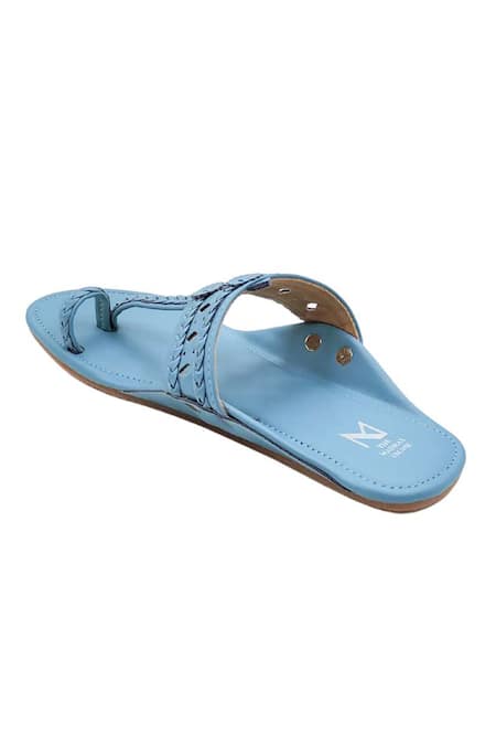 Shop The Madras Trunk Blue Handcrafted Kolhapuri Flats Online at Aza Fashions Shop_The Madras Trunk_Blue Handcrafted Kolhapuri Flats _Online_at_Aza_Fashions