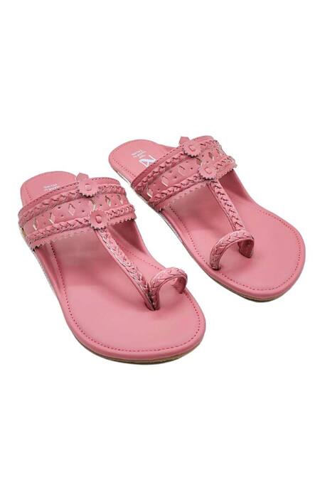 The Madras Trunk_Pink Light Kolhapuri Flats _at_Aza_Fashions