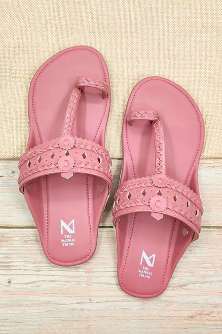The Madras Trunk Pink Light Kolhapuri Flats 