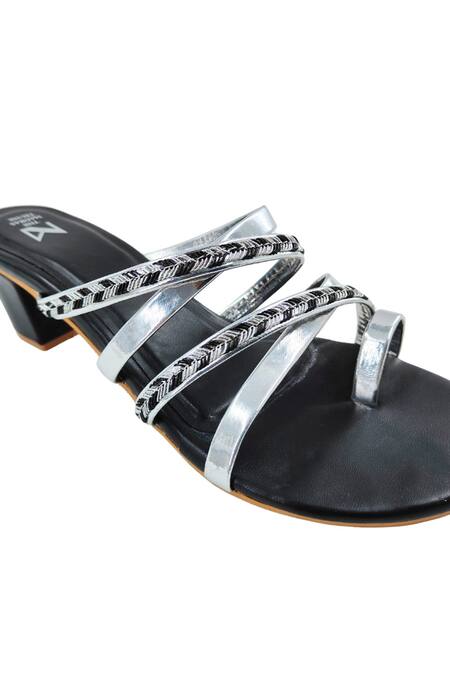 Buy_The Madras Trunk_Black Mittai Duet Block Heels Sandals 