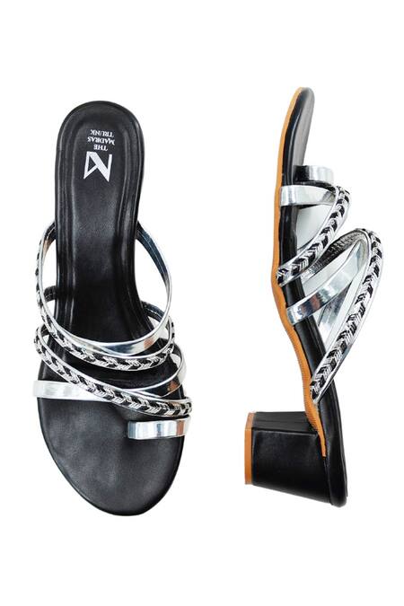 Shop_The Madras Trunk_Black Mittai Duet Block Heels Sandals 