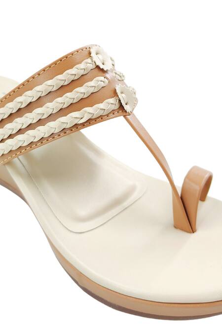 Shop_The Madras Trunk_Off White Ruhi Braided Straps Wedges  