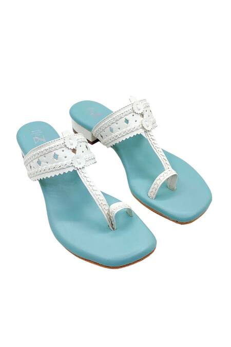 The Madras Trunk_Blue Cut Work Haiku Uno And White Heels _at_Aza_Fashions