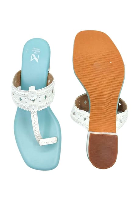 The Madras Trunk Haiku Uno Blue & White Heels 