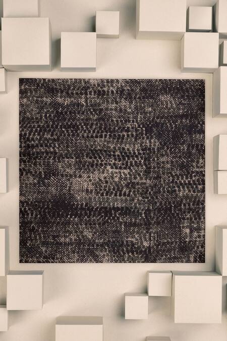 Unallume By Nisha Charcoal Haze Silk Pocket Square 