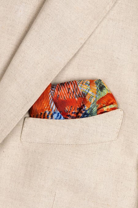 UNALLUME by Nisha Orchid Dreams Silk Pocket Square 