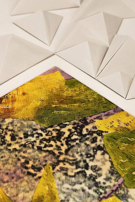 Unallume By Nisha Multi Color Emerald Blossom Silk Pocket Square Online at Aza Fashions Unallume By Nisha_Multi Color Emerald Blossom Silk Pocket Square _Online_at_Aza_Fashions