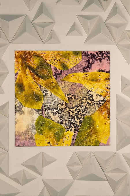 Shop Unallume By Nisha Multi Color Emerald Blossom Silk Pocket Square at Aza Fashions Shop_Unallume By Nisha_Multi Color Emerald Blossom Silk Pocket Square _at_Aza_Fashions