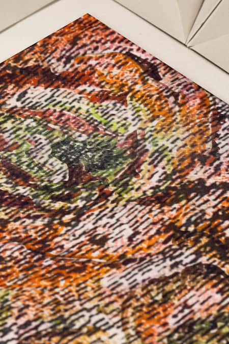 Unallume By Nisha Multi Color Abstract Bloom Silk Pocket Square Online at Aza Fashions Unallume By Nisha_Multi Color Abstract Bloom Silk Pocket Square _Online_at_Aza_Fashions