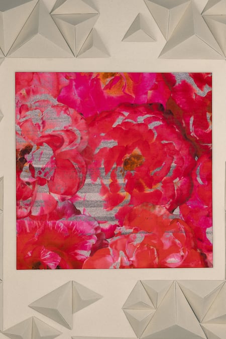 Unallume By Nisha Floral Print Silk Pocket Square 