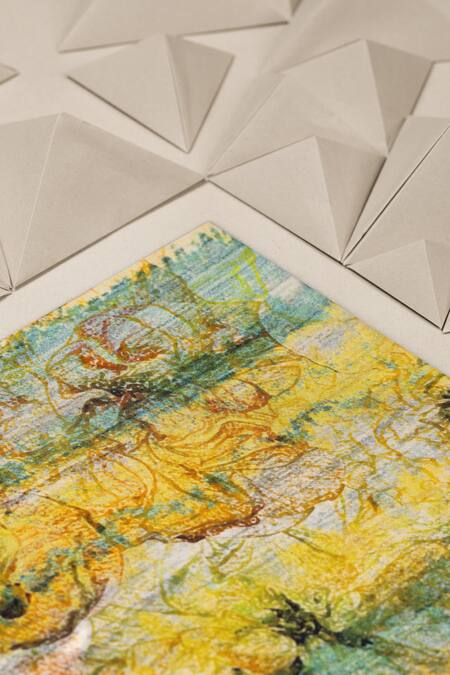 Unallume By Nisha_Multi Color Spring Blossom Silk Pocket Square _Online_at_Aza_Fashions