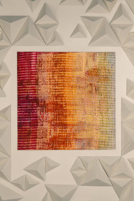 Shop Unallume By Nisha Multi Color Sunset Spectrum Silk Pocket Square at Aza Fashions Shop_Unallume By Nisha_Multi Color Sunset Spectrum Silk Pocket Square _at_Aza_Fashions