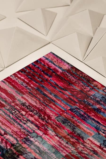 Unallume By Nisha Multi Color Crimson Flora Silk Pocket Square Online at Aza Fashions Unallume By Nisha_Multi Color Crimson Flora Silk Pocket Square _Online_at_Aza_Fashions