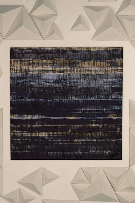 Unallume By Nisha Silk Pocket Square with Midnight Majesty Design 