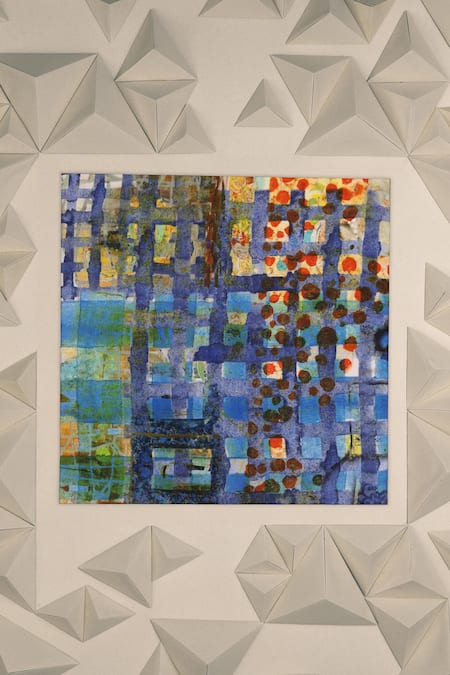 Shop Unallume By Nisha Multi Color Abstract Pattern Silk Pocket Square at Aza Fashions Shop_Unallume By Nisha_Multi Color Abstract Pattern Silk Pocket Square _at_Aza_Fashions