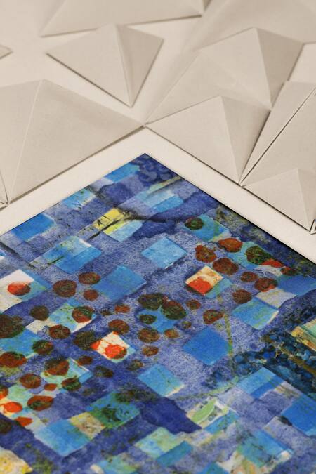 Unallume By Nisha Multi Color Abstract Pattern Silk Pocket Square Online at Aza Fashions Unallume By Nisha_Multi Color Abstract Pattern Silk Pocket Square _Online_at_Aza_Fashions