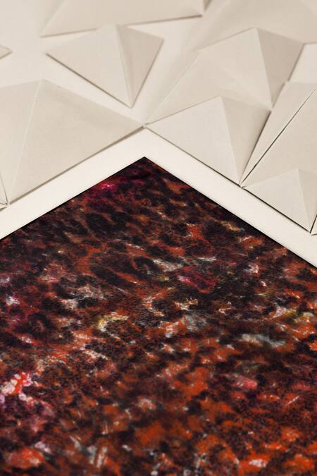 Unallume By Nisha_Burgundy Essence Silk Pocket Square _Online_at_Aza_Fashions