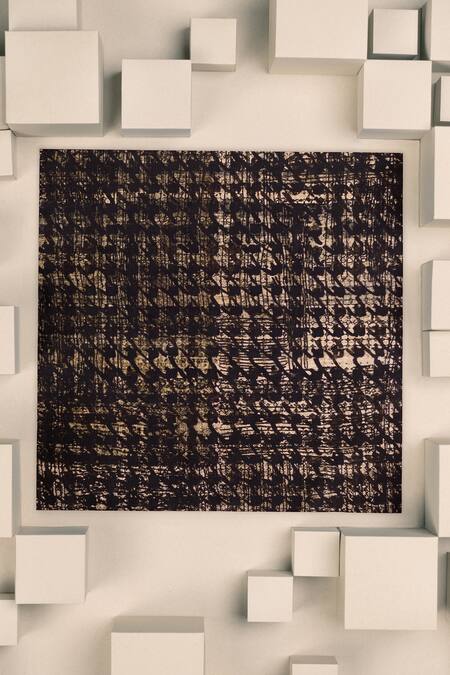 Unallume By Nisha Sleek Noir Silk Pocket Square 