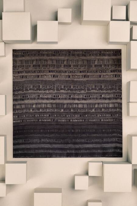 Unallume By Nisha Twilight Cityscape Silk Pocket Square 