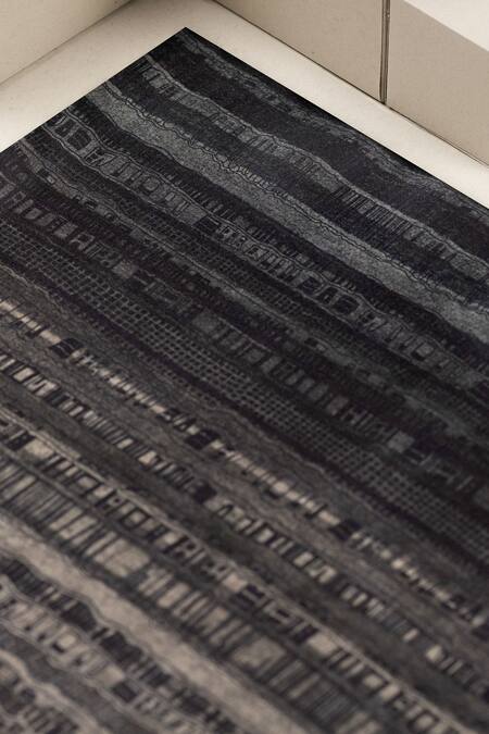 Unallume By Nisha_Gray Twilight Cityscape Silk Pocket Square _Online_at_Aza_Fashions