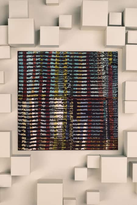 Unallume By Nisha Dusk Stripes Silk Pocket Square 