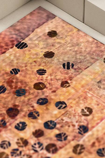 Unallume By Nisha_Yellow Fall Whimsy Silk Pocket Square _Online_at_Aza_Fashions