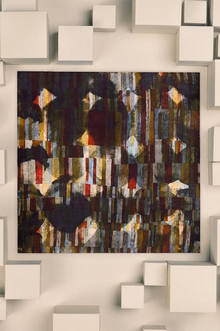 Shop_Unallume By Nisha_Multi Color Multicolor Lofty Silk Pocket Square _at_Aza_Fashions