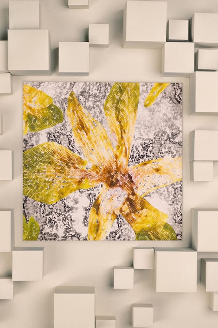 Unallume By Nisha Floral Print Silk Pocket Square 