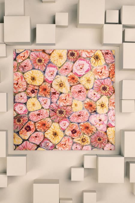 Unallume By Nisha Floral Harmony Silk Pocket Square 