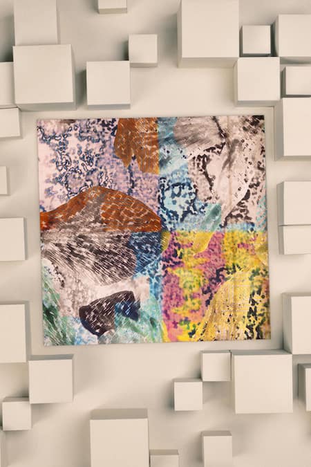 Unallume By Nisha Floral Fusion Silk Pocket Square 