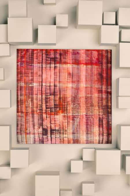 Shop_Unallume By Nisha_Red Ruby Silk Pocket Square _at_Aza_Fashions