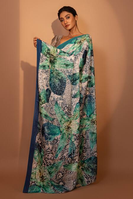 Unallume By Nisha Orchid Dreams Printed Silk Saree 
