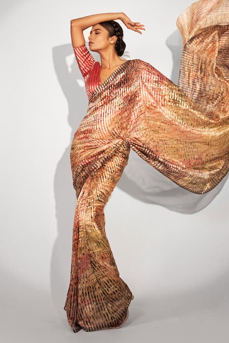 Unallume By Nisha Blossom Mirage Floral Silk Saree 