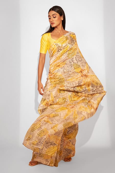 Unallume By Nisha Radiant Orchid Bloom Silk Saree 