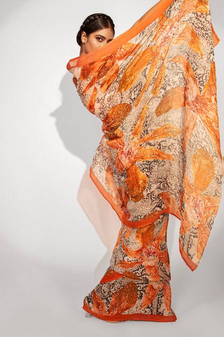 Unallume By Nisha Orchid Symphony Organza Saree 