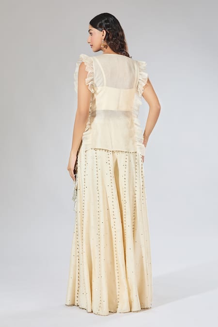 Payal Singhal Crescent Moon Embroidered Top Sharara Set 