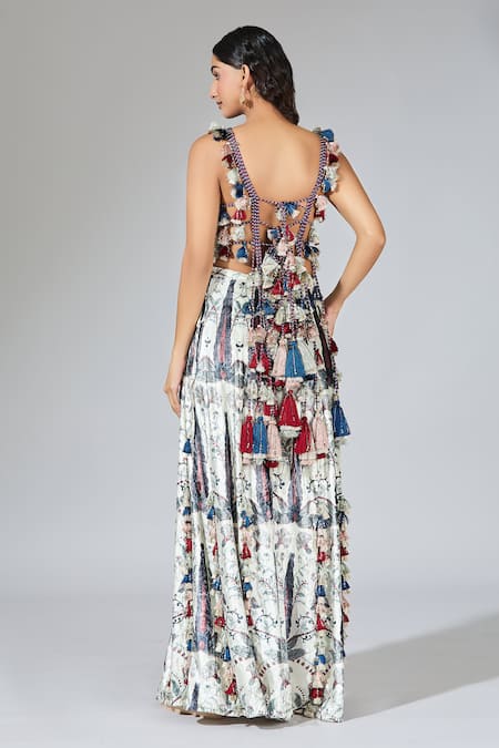 Payal Singhal Floral Embroidered Top & Sharara Set 