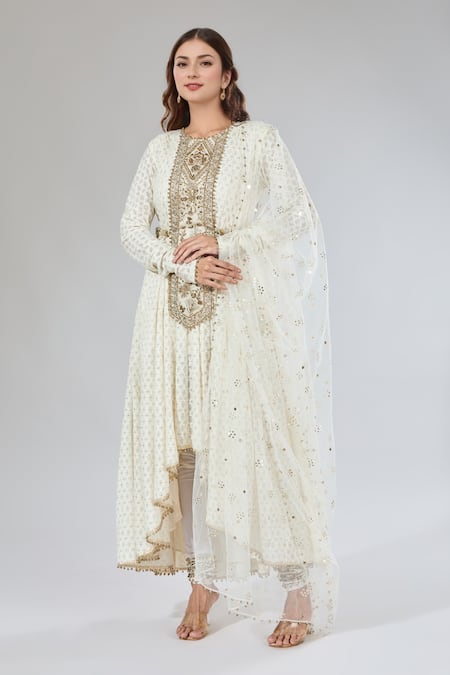 Payal Singhal Mughal Jaal Embroidered Anarkali Set 