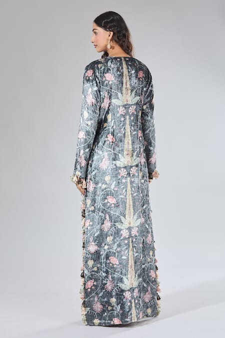 Payal Singhal Embroidered Floral Vine Pattern Kaftan 
