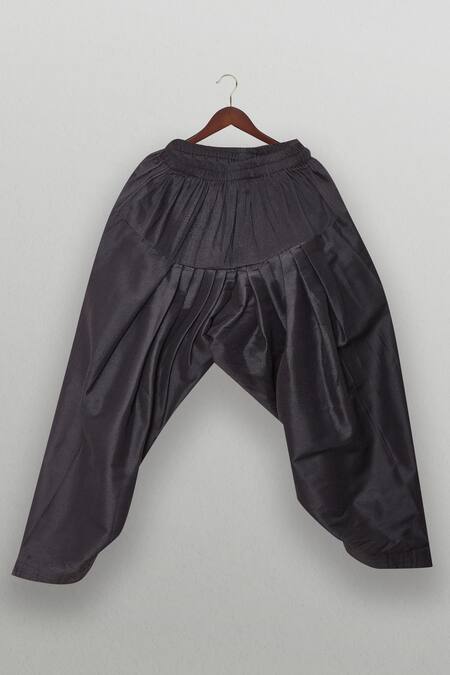 Buy_Tiny Pants_Blue Georgette, Cotton Mirrors Royal Work Kurta Pajama Set _Online_at_Aza_Fashions