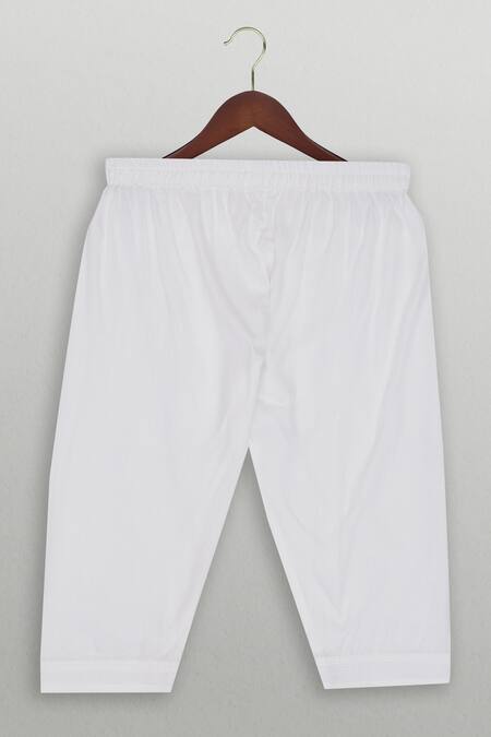 Shop_Tiny Pants_White Cotton Embroidery Rose Block Print Kurta Jacket Set _Online_at_Aza_Fashions